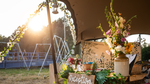 Nine Yards Bell Tents Stretch Tent area for Henley Regatta glamping