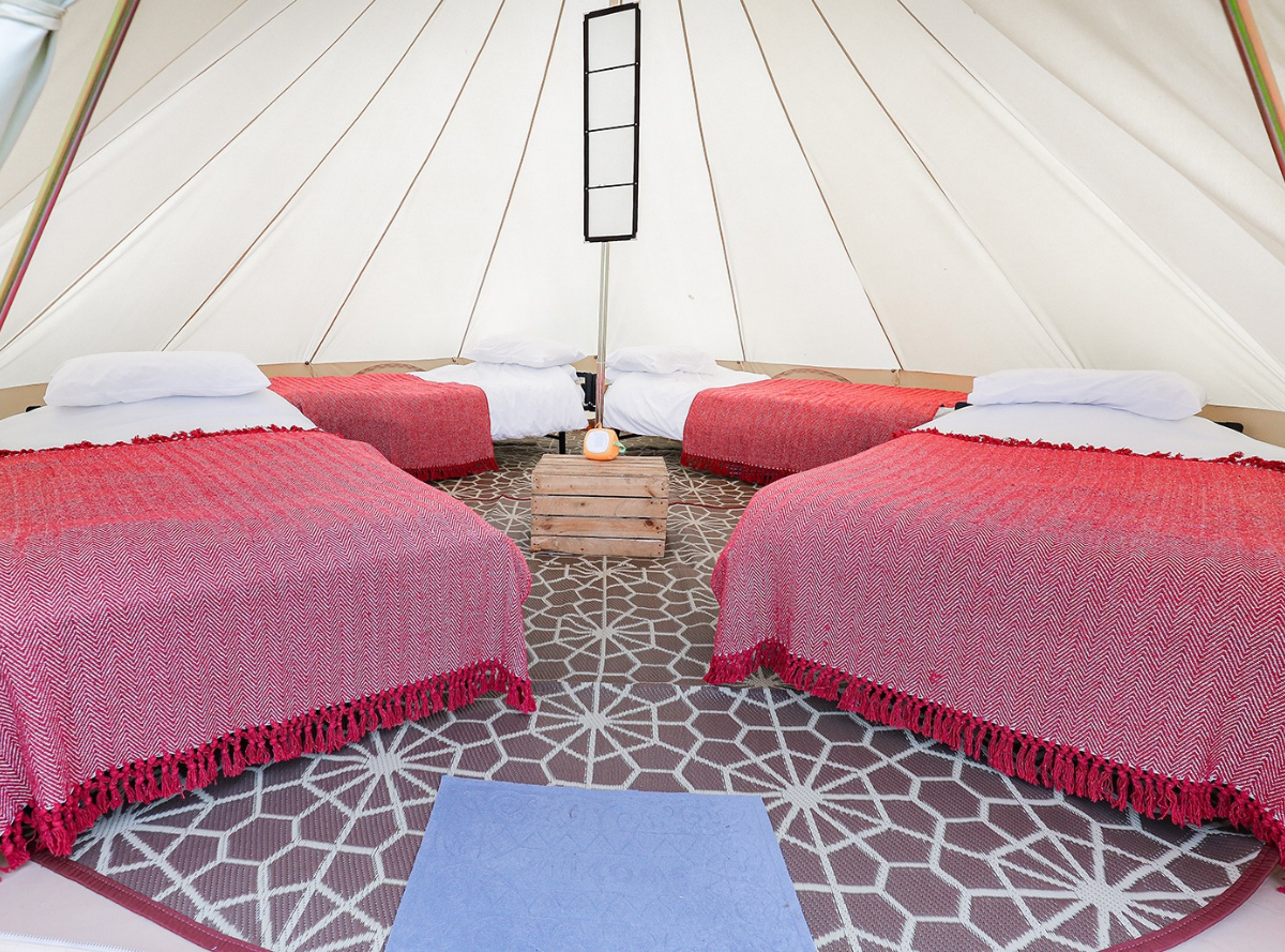 4 bed bell tent interior